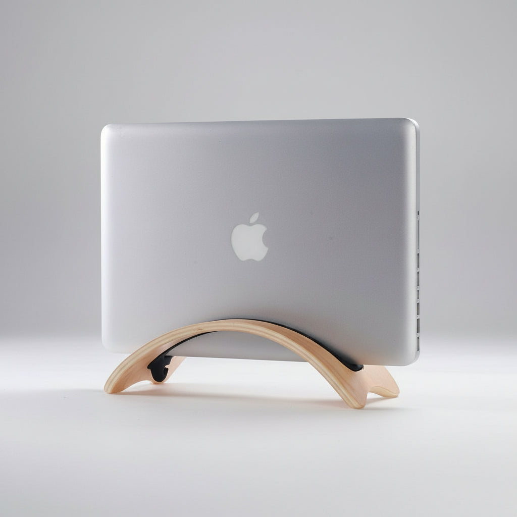 Vertical Macbook Stand Holder, Efficient Desk Space Solution