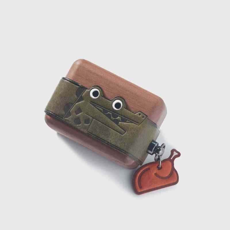 Wooden AirPods Pro Case Cover Alligator Style