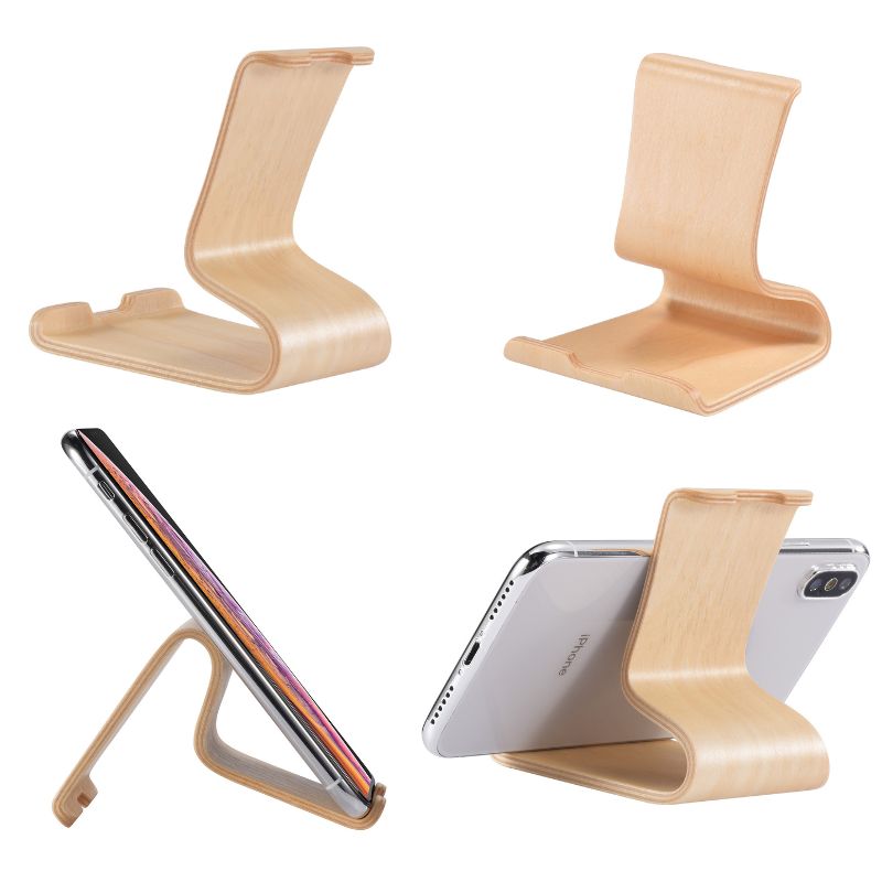 Elevate Your Workspace with the Scandi Style Wooden iPhone Stand for Desk