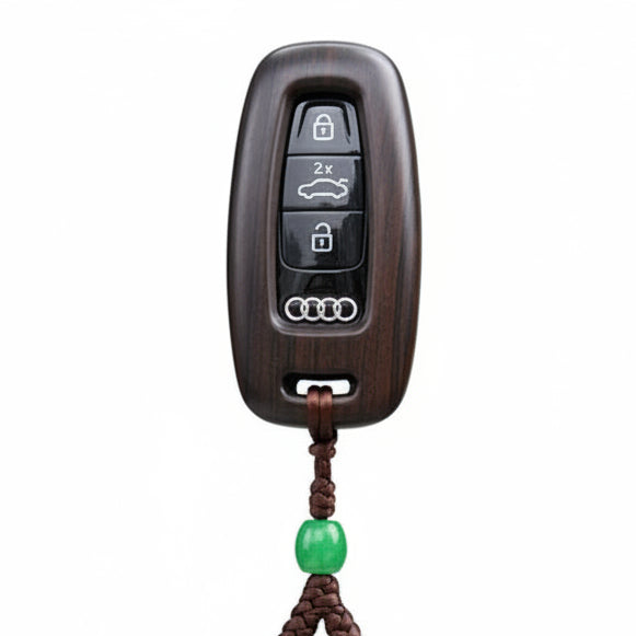 Audi Ebony Wood Key Case | Premium Fob Cover for A6, Q5, Q7, Q6 e-tron iwoodstore