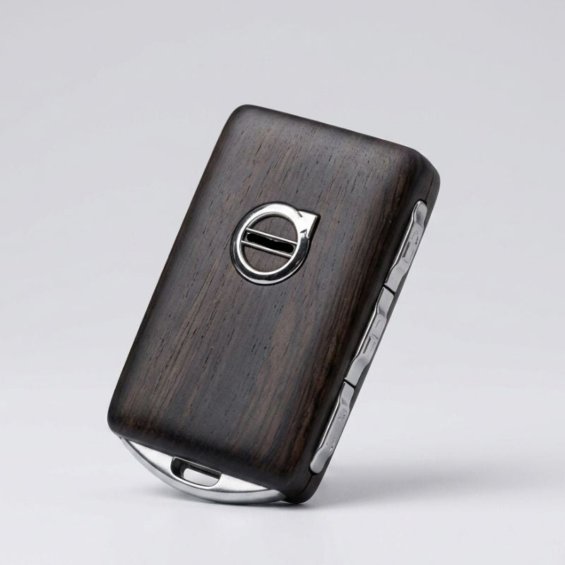 Volvo 純正Key Case木製 Volvo Car Key Wooden Case Cover Fob with Wristlet 🚗 🌳 🔑