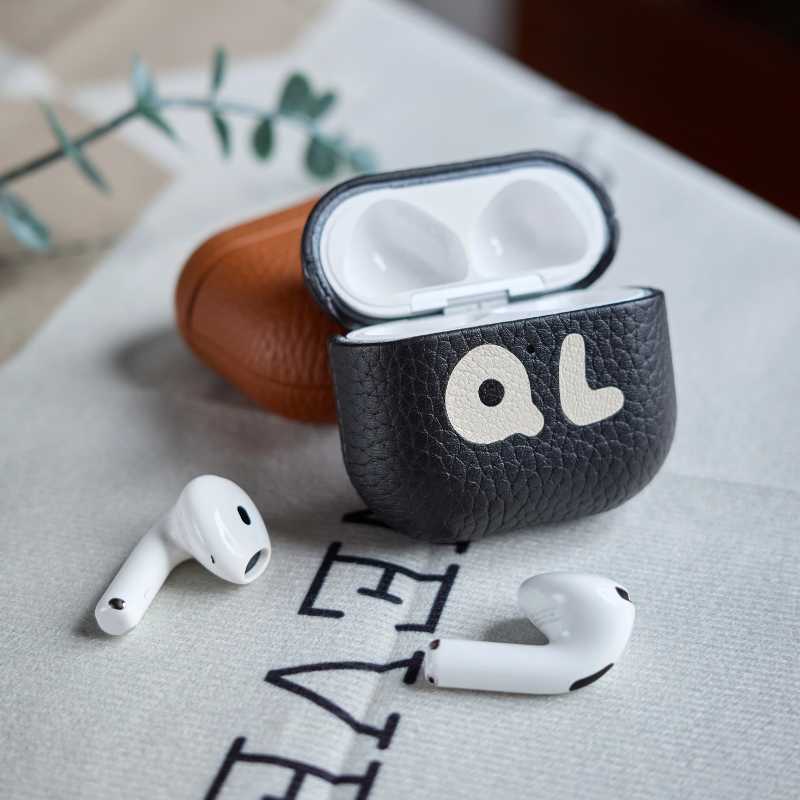 Handmade Personalized Leather AirPods Pro 3 Case - Custom Initials