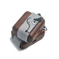 Cute Doggy AirPods Pro Case Wood Walnut Leather iwoodstore Wooden product with gray band featuring a dog illustration on a white background