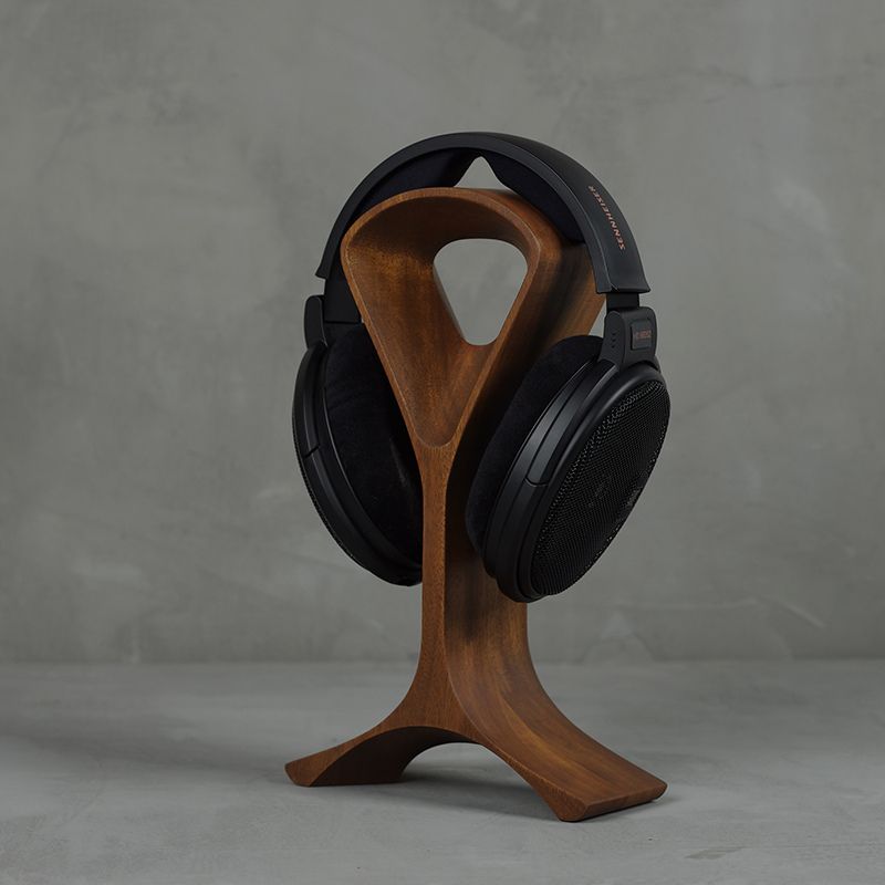 Dark Walnut Wood Headphone Stand Holder For Headsets Apple AirPods Max Stand Holder