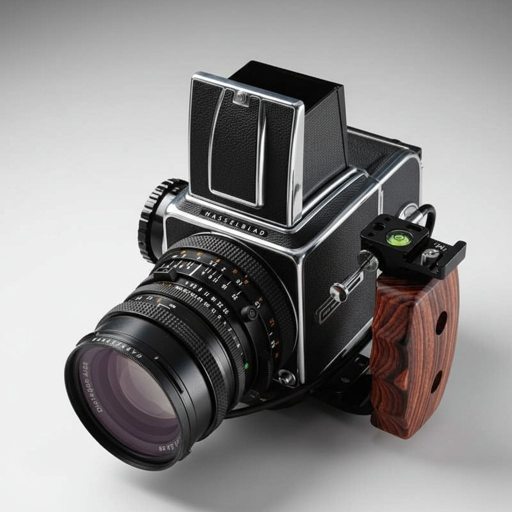 Ergonomic Wood Grip for Mamiya RZ/RB, Hasselblad 203/205 & Contax 645 (Arca-Swiss L-Plate)