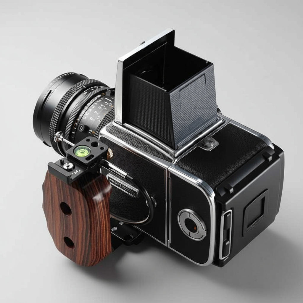 Ergonomic Wood Grip for Mamiya RZ/RB, Hasselblad 203/205 & Contax 645 (Arca-Swiss L-Plate)