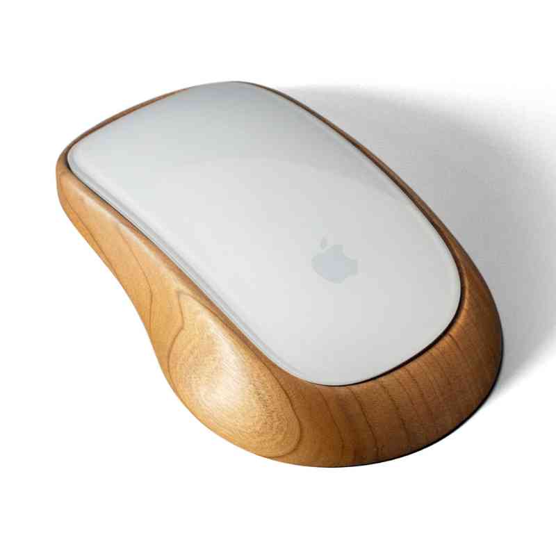 Ergonomic apple magic mouse base tray wood iwoodstore