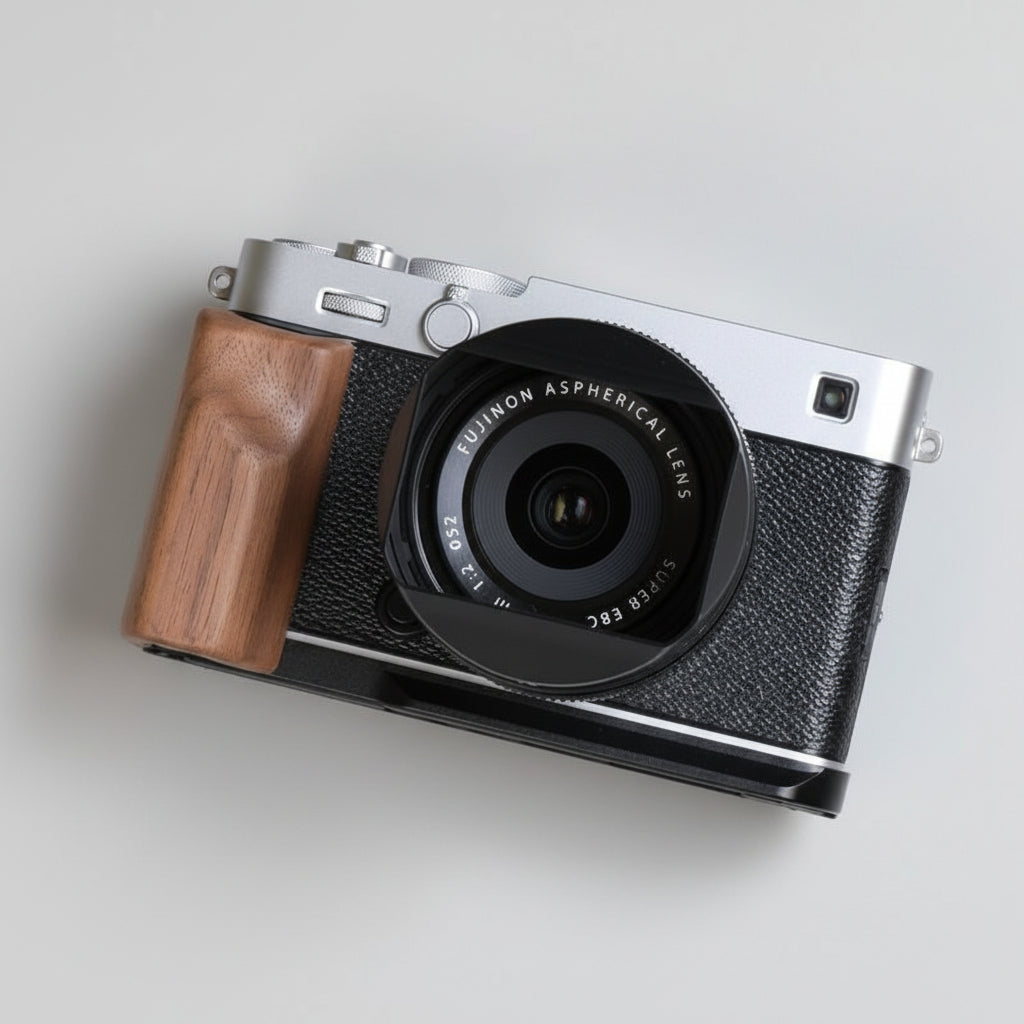 Fuji XE5 Wooden Grip by MS Design – Premium Walnut, Ebony or
