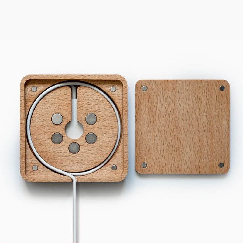 Handcrafted Light Birch Wood MagSafe Holder Stand for iPhone 14 & Compatible Models