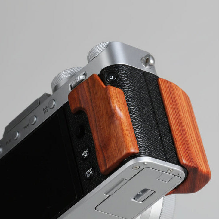 Fujifilm XE5 Wooden Thumb Rest | Premium Walnut & Ebony Grip