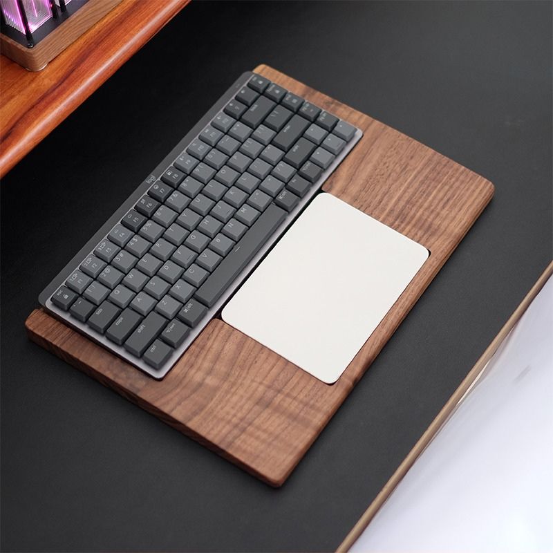 Logi MX Keyboard Tray with Apple Magic TrackPad Mechanical Keyboard Palm Rest Support