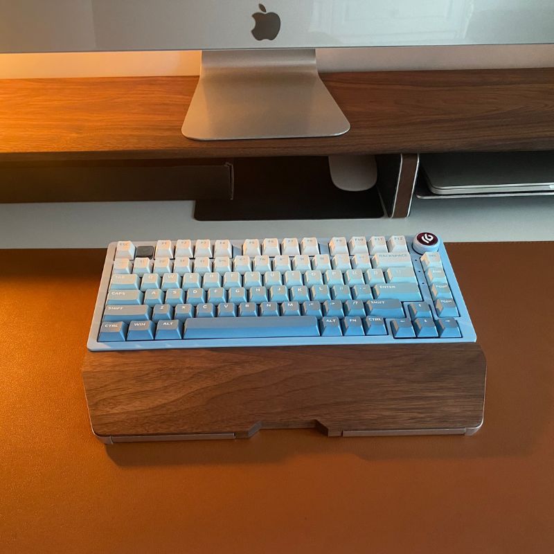Mechanical Keyboard Palm Rest Wrist Rest Support Stabil Heavy Wood with Aluminium Base Plate