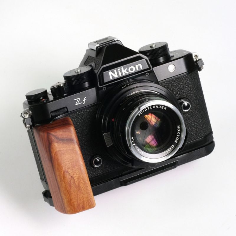 Nikon ZF grip camera retro solid wood handle handle lightweight design with quick release plate walnut ebony rosewood Nikon Zf for large hands