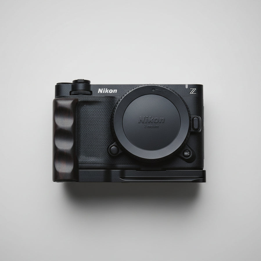 Nikon ZR Ergonomic Wooden Hand Grip | Handmade Walnut & Ebony
