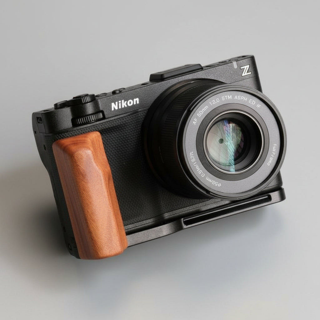 Nikon ZR Ergonomic Wood Grip (Arca-Swiss L-Plate) - iWoodStore.com