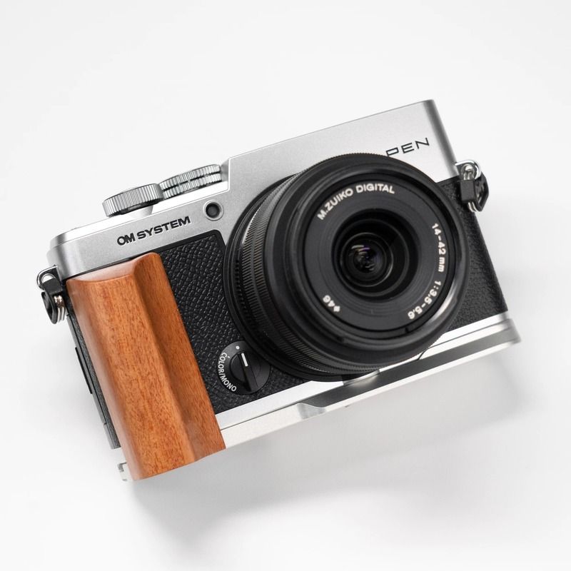 YW Design Handcrafted Wooden Grip for OM-System PEN