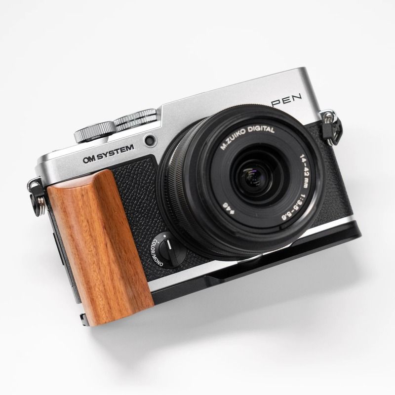 YW Design Handcrafted Wooden Grip for OM-System PEN