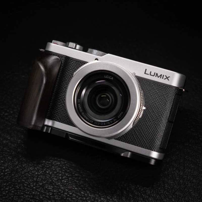 Wooden Hand Grip & Baseplate for Panasonic LUMIX L10 Black Walnut & Ebony