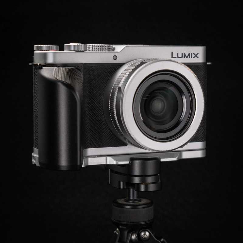 Wooden Hand Grip & Baseplate for Panasonic LUMIX L10 Black Walnut & Ebony