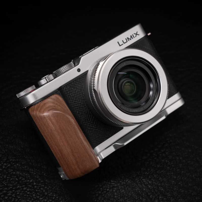 Wooden Hand Grip & Baseplate for Panasonic LUMIX L10 Black Walnut & Ebony