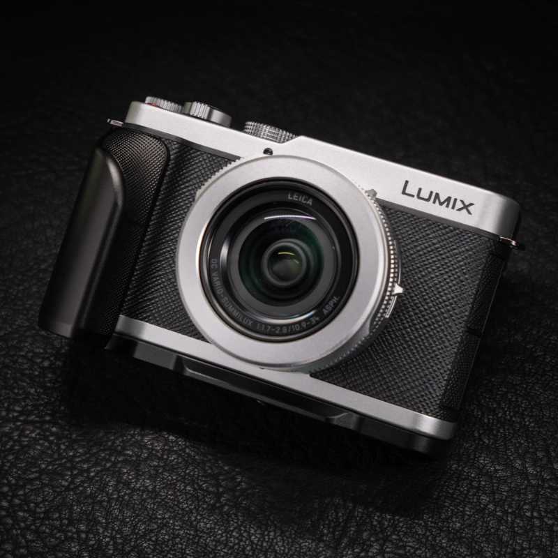 Wooden Hand Grip & Baseplate for Panasonic LUMIX L10 Black Walnut & Ebony