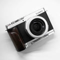Wooden Hand Grip & Baseplate for Panasonic LUMIX L10 Black Walnut & Ebony