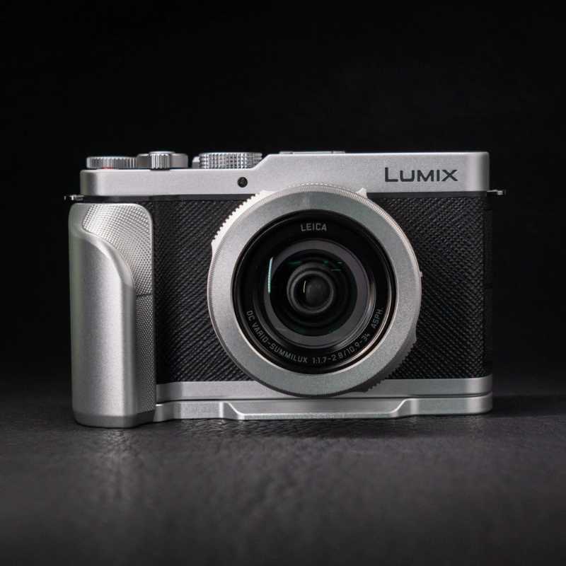 Wooden Hand Grip & Baseplate for Panasonic LUMIX L10 Black Walnut & Ebony