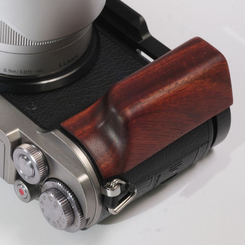 Panasonic Lumix DC-GX9 Hand Grip Wood handle Lumix GX9 dark ebony brown walnut rosewood color camera grip full body wooden handle grip