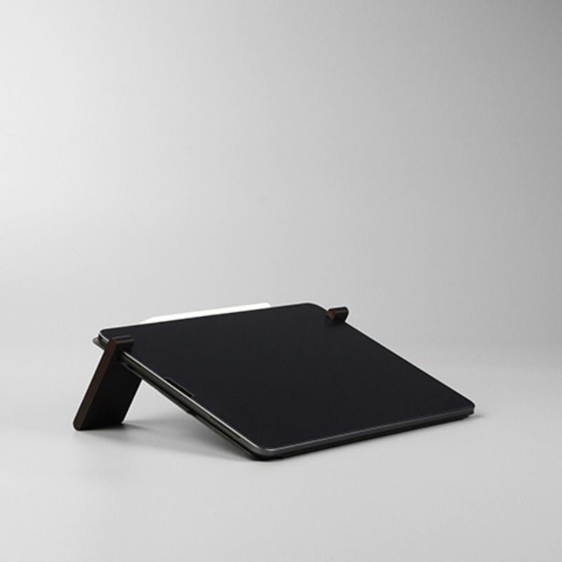 Portable Laptop Stand Holder for Tablet or Smarphone Dark Ebony Wood