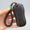 Premium Dark Ebony Sandalwood Key Fob Case for Porsche Macan Panamera Cayenne iWoodStore