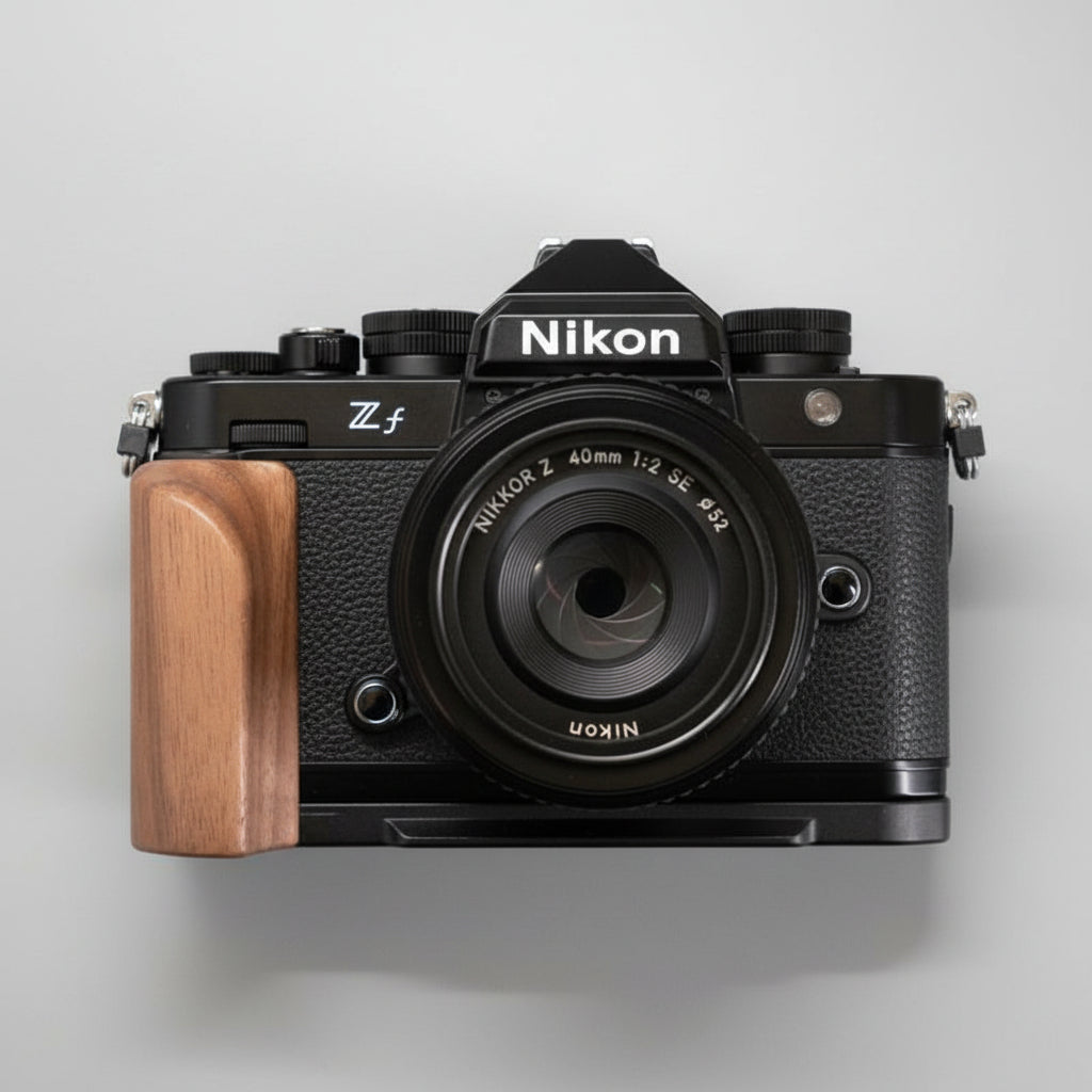 Premium Wooden Handgrip for Nikon Zf | Ergonomic L-Shape with Arca-Swiss Base iwoodstore
