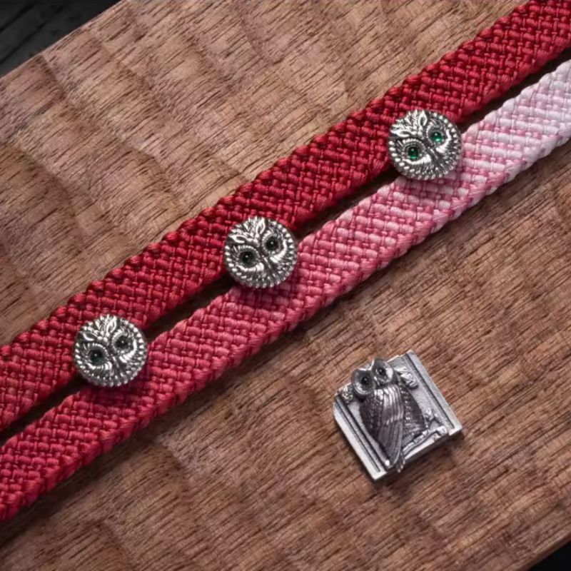 S925 Sterling Silver "Owl" Shutter Button & Hot Shoe Cover Set – Handmade for Fujifilm, Leica, & More