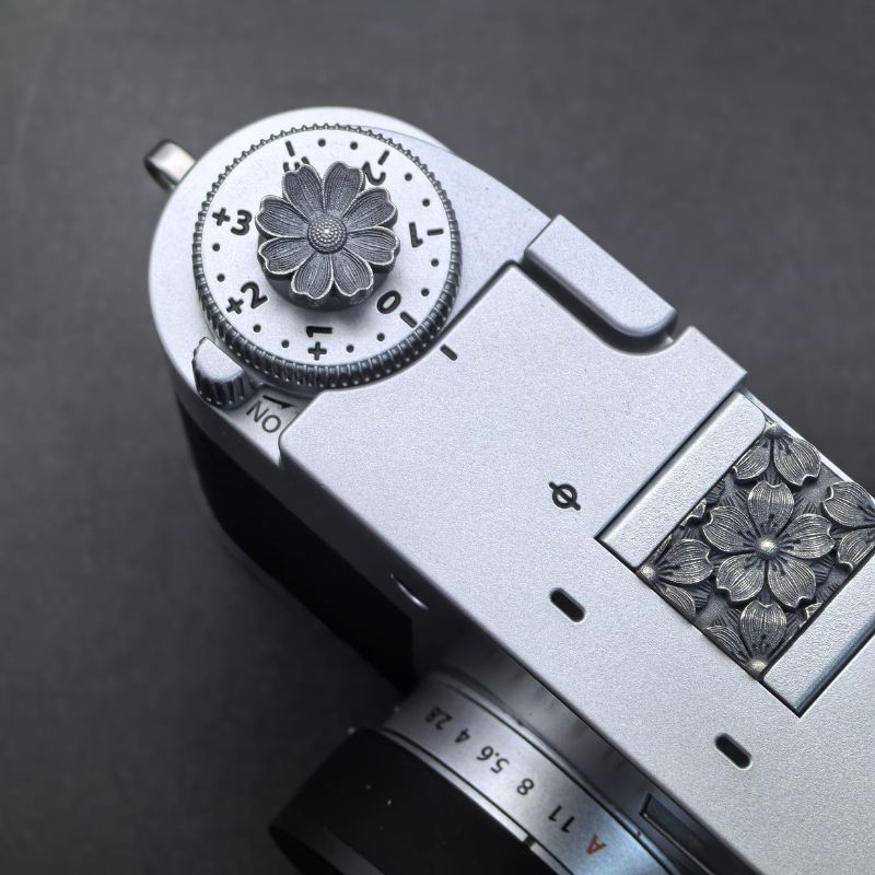 Flower Shutter Button S925 Silver for Nikon ZF, Fujifilm, Leica