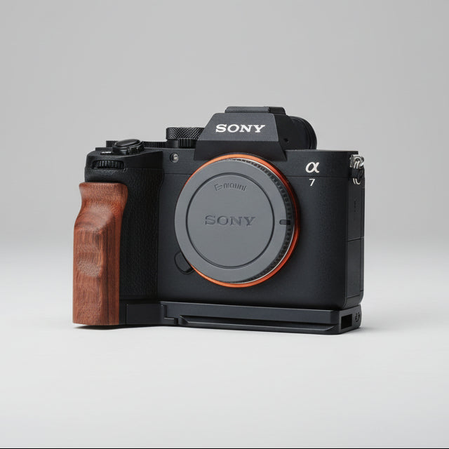 Sony A7M5 Wooden Handgrip | Ergonomic L-Plate & Battery Access | iWoodStore