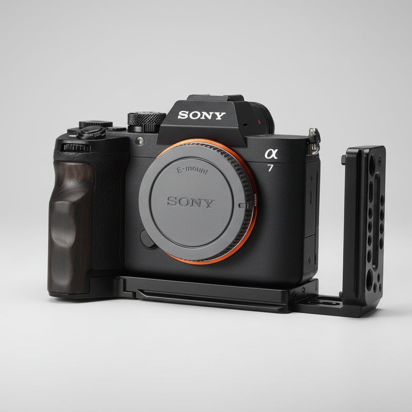 Sony A7M5 Wooden Handgrip | Ergonomic L-Plate & Battery Access