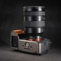 Custom Solid Wood Camera Hand Grip Baseplate for Sony A7R6 Series | Arca-Swiss Compatible