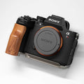 Custom Solid Wood Camera Hand Grip Baseplate for Sony A7R6 Series | Arca-Swiss Compatible