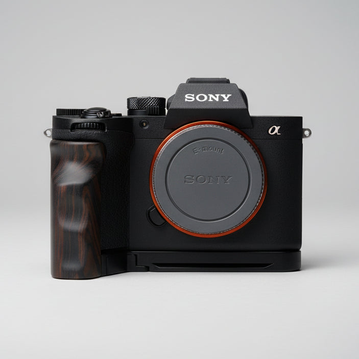 Sony A7M5 Wooden Handgrip | Ergonomic L-Plate & Battery Access | iWoodStore