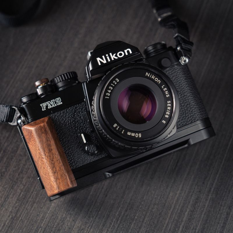 Wooden Grip for Film Camera Nikon FM2 FM3A FE2 Dark Ebony Brown Walnut Rosewood Nikon FM2 Handle Grip