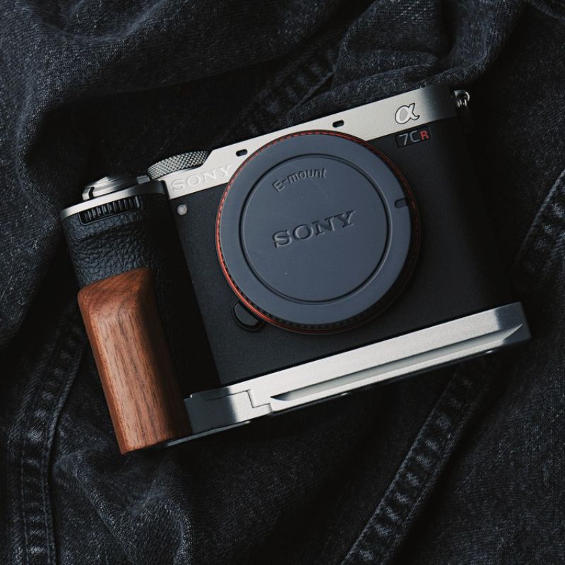 Wooden Handgrip for Sony A7CII Camera Brown Walnut Dark Ebony Rosewood Sony A7CII Handle Grip Silver Base Plate