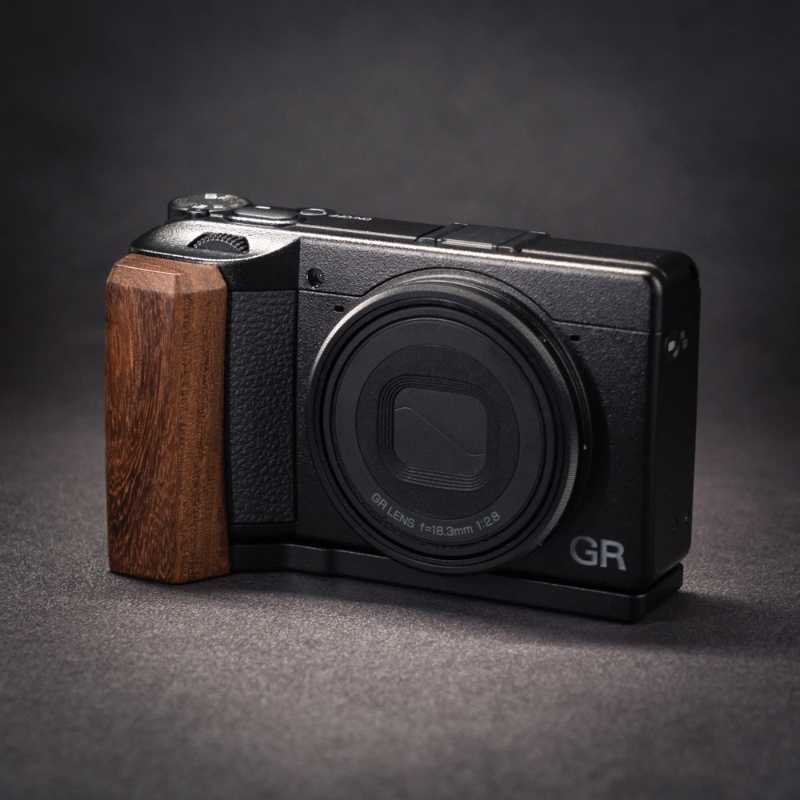 Brown Walnut Wood Ricoh GR4 Handgrip WG Design iWoodStore