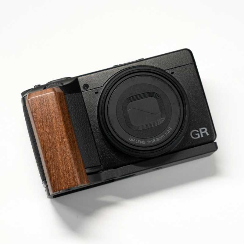 Brown Walnut Wood Ricoh GR4 Handgrip WG Design iWoodStore