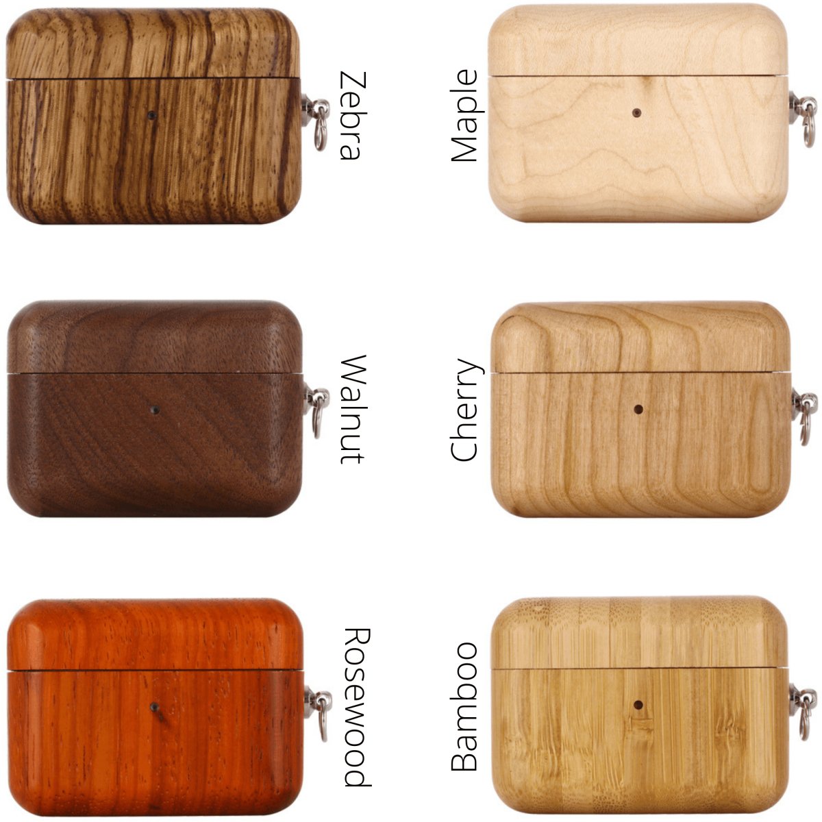 Bamboo AirPods Pro Case with Keychain - iWoodStore