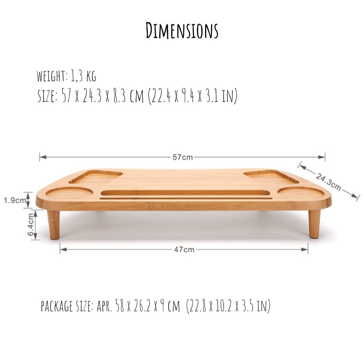 Bamboo Monitor Stand Organizer - iWoodStore