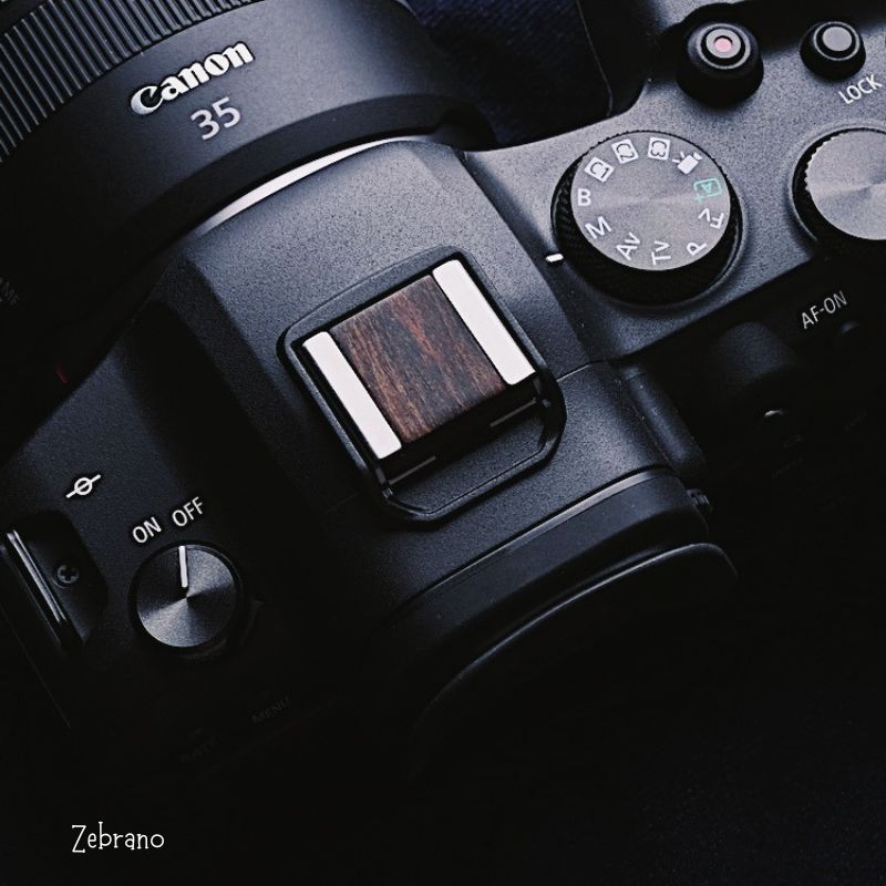 Wooden Hot Shoe Cover for Canon EOS R5/R6 Natural Wood Beauty