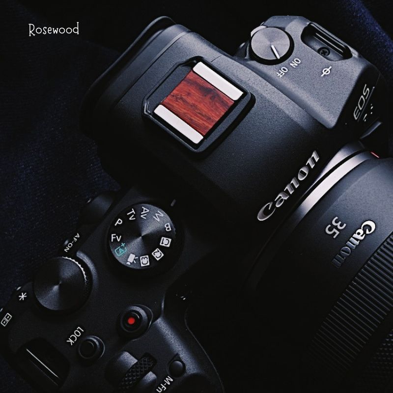 Wooden Hot Shoe Cover for Canon EOS R5/R6 Natural Wood Beauty