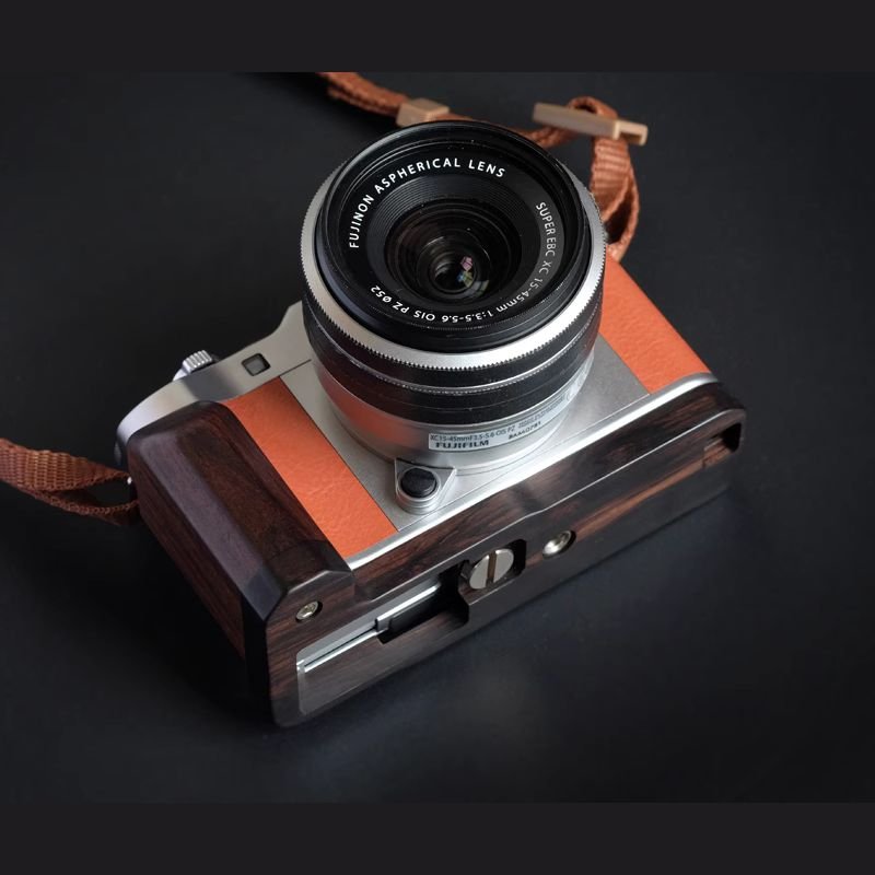 Fuji XA5 ハンドグリップ - ダークエボニー木製アップグレード