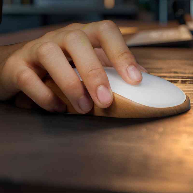 Ergonomic Apple Magic Mouse Base Tray Wood - iWoodStore