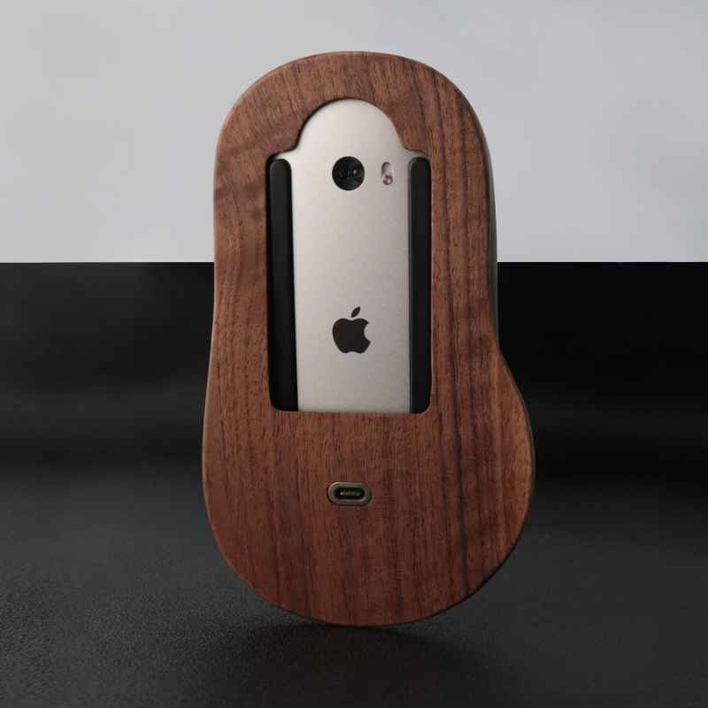 Ergonomic Apple Magic Mouse Base Tray Wood - iWoodStore