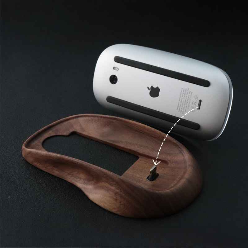 Ergonomic Apple Magic Mouse Base Tray Wood - iWoodStore